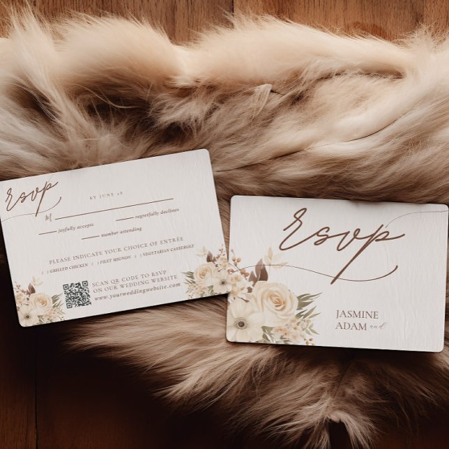 Hochzeit von Watercolor Boho RSVP Karte (Von Creator hochgeladen)