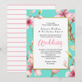Hochzeit von Watercolor Cherry Blossom Einladung