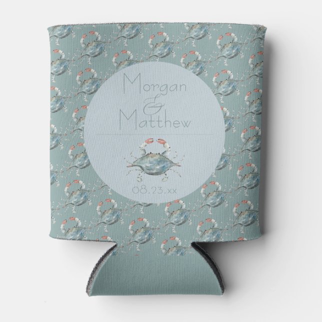 Hochzeit von Watercolor Crab Dosenkühler (Vorderseite)