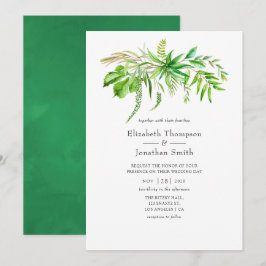 Hochzeit von Watercolor Forest Greenerity Einladung