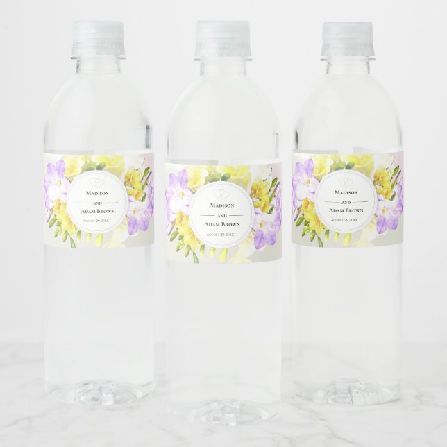 Hochzeit von Watercolor Freesia Blume (Flaschen)