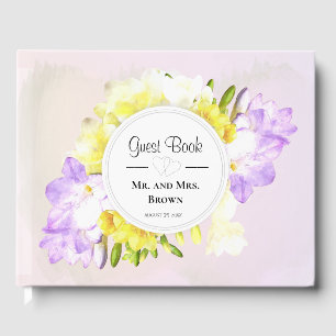 Hochzeit von Watercolor Freesia Blume Gästebuch