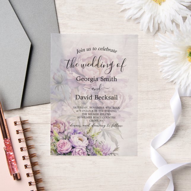 Hochzeit von Watercolor Lavender Peony (Hochzeit)