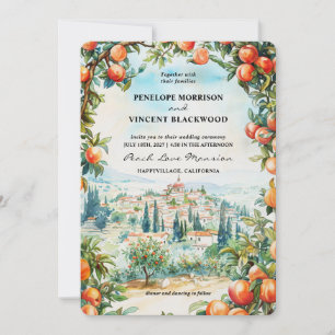 Hochzeit von Watercolor Peach City Einladung