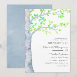 Hochzeit von Watercolor Spring Birch Tree Einladung
