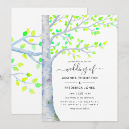 Hochzeit von Watercolor Spring Birch Tree Einladung