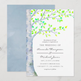 Hochzeit von Watercolor Spring Birch Tree Einladung