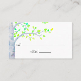 Hochzeit von Watercolor Spring Birch Tree Platzkarte
