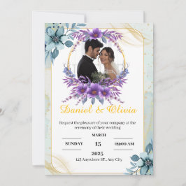 Hochzeit von Weiß und Blau Einladung