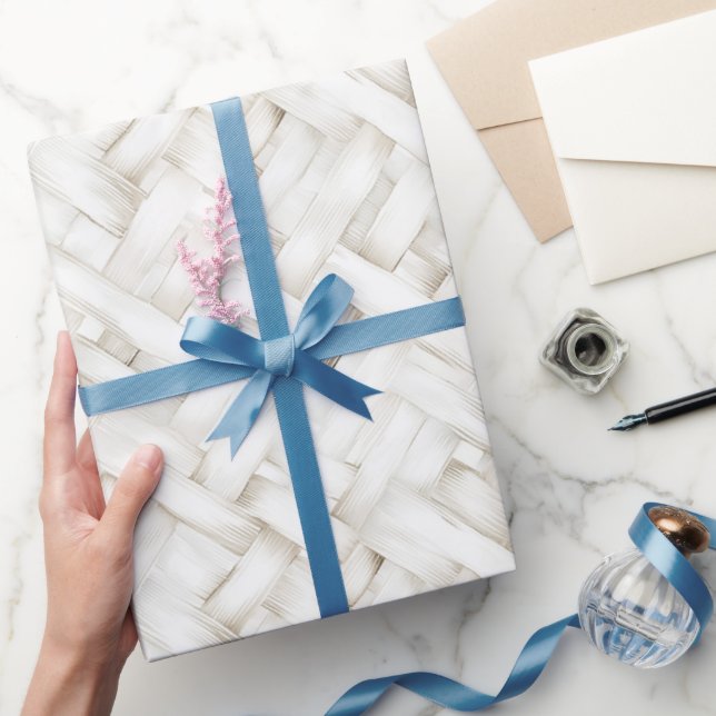 Hochzeit von weißem Korbgeflecht Geschenkpapier (Schenken)