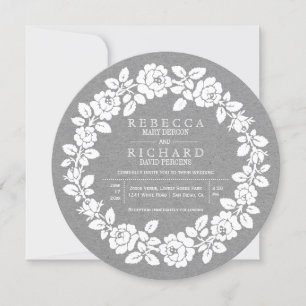Hochzeit von weißem Kraftpapier Einladung
