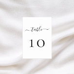 Hochzeit von weißem schwarzem Schriftzeichen Tischnummer<br><div class="desc">Weiß dekoriert. Schwarzer Text. Personalisieren Sie Ihre Tischnummern und fügen Sie sie hinzu. Fügen Sie Ihre Nummern eins nach dem anderen hinzu.</div>
