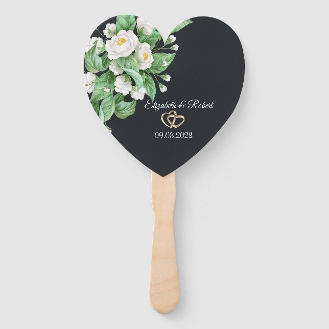 Hochzeit von weißen Blume Fächer (Vorderseite)