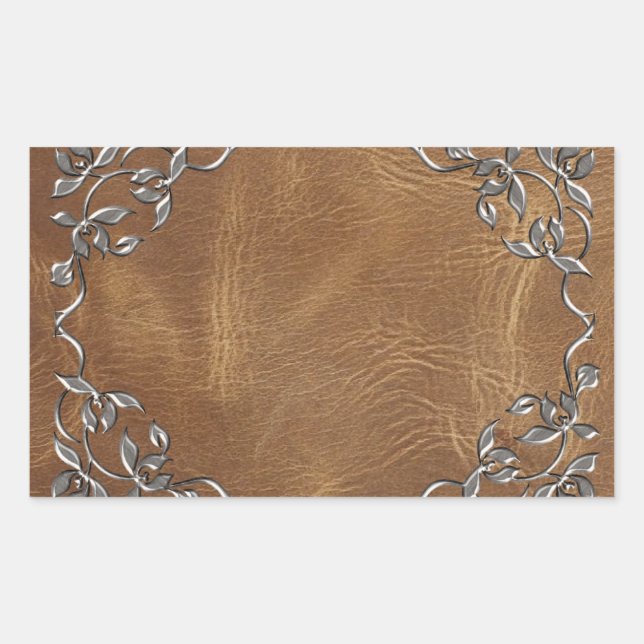 Hochzeit von Western Leather Rechteckiger Aufkleber (Vorderseite)
