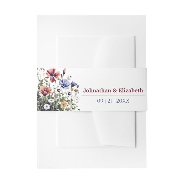 Hochzeit von Wildblumen Einladungsbanderole (Vorderseite Beispiel)