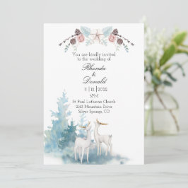 Hochzeit von Winterhirschen und Foliage Einladung
