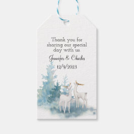 Hochzeit von Winterhirschen und Foliage Geschenkanhänger