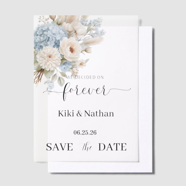 Hochzeit Vormerkdatum Vellum-Overlay (Versetzt)