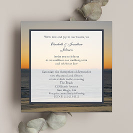 Hochzeit Vow Renewal Schöner Sonnenuntergang auf W Einladung