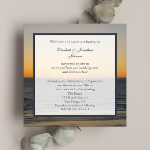 Hochzeit Vow Renewal Schöner Sonnenuntergang auf W Einladung
