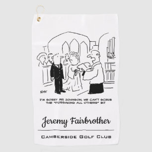 Hochzeit Vows Church Service Vicar. Funny Golfhandtuch