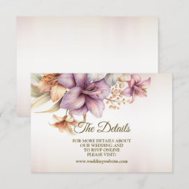 Hochzeit Wasserfarbe Boho Rosa Blume Elegant Begleitkarte