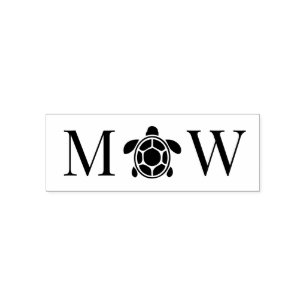 Hochzeit Wasserschildkröten-Paar 2 Anfangsmonogram Permastempel