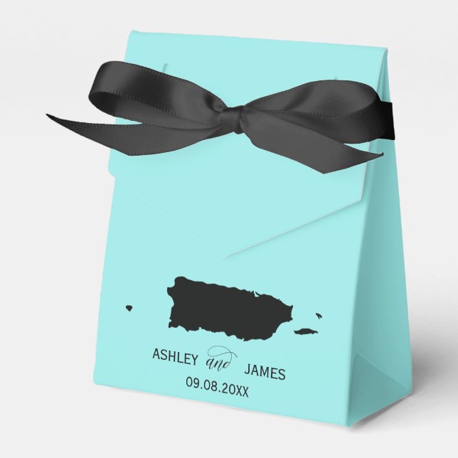 Hochzeit Willkommen in Puerto Rico Karte Gefallen  Geschenkschachtel (Vorderseite)