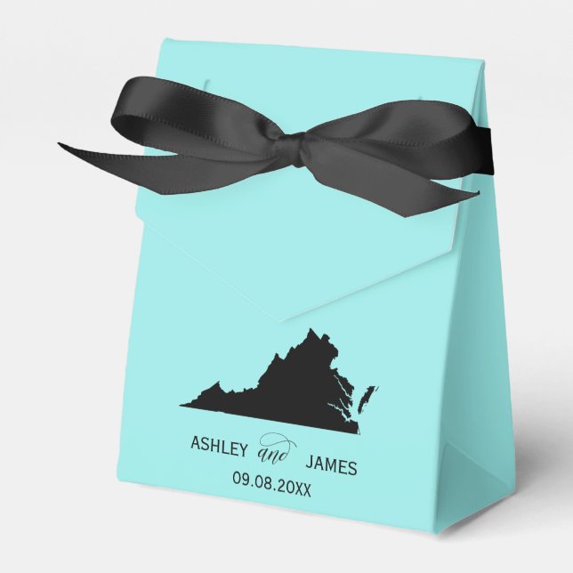 Hochzeit Willkommen in Virginia Gefallen Box mit K Geschenkschachtel (Vorderseite)