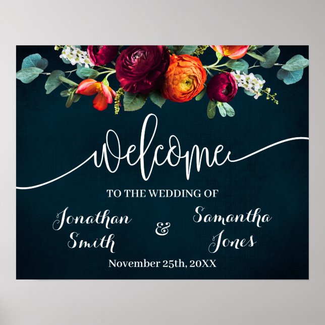 Hochzeit Willkommenes Zeichen der Weinflotte Burgu Poster (Vorne)