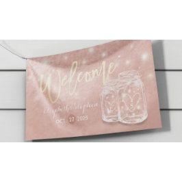 Hochzeit Willkommensmason Jars String Lights Rose  Banner