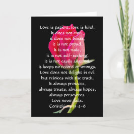 Hochzeit wünscht Rote Rose Corinthian Verse Liebe Karte