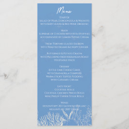 Hochzeit zum Thema Blauer Toiler Ozean Menükarte