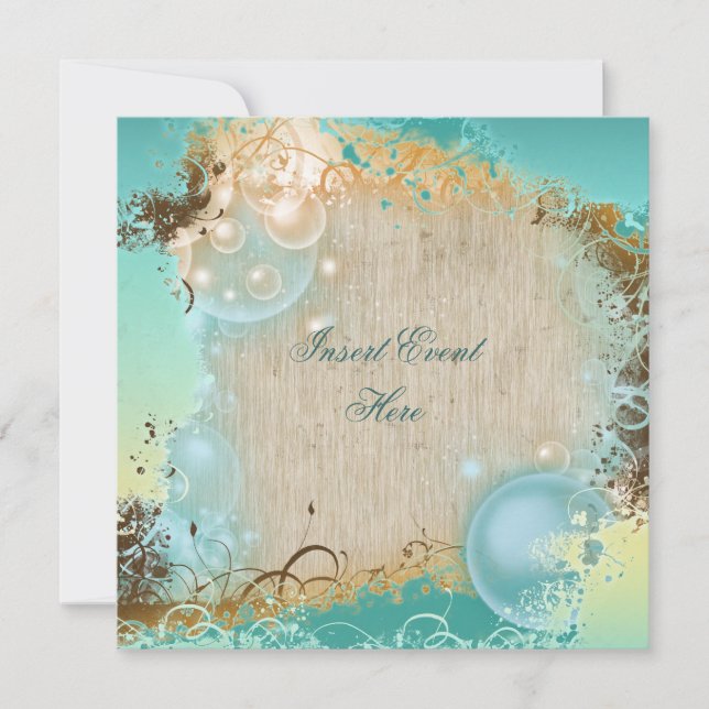 Hochzeit zum Thema Strand - elegantes Party Einladung (Vorderseite)