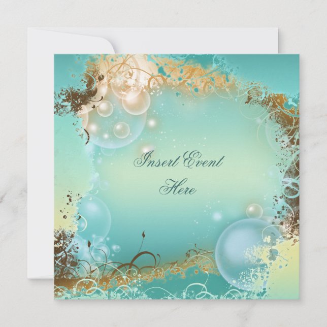 Hochzeit zum Thema Strand - elegantes Party Einladung (Vorderseite)