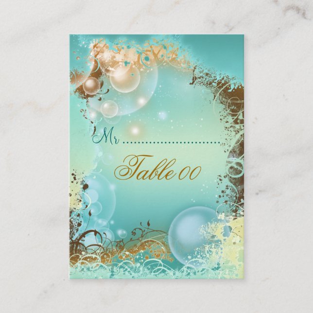 Hochzeit zum Thema Strand - elegantes Party Platzkarte (Vorderseite)
