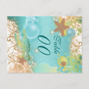 Hochzeit zum Thema Strand "Tischnummer" Postkarte