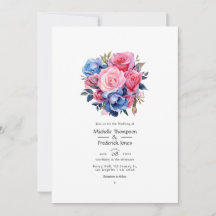 Hochzeit zwischen Rosa und Blauen Flora