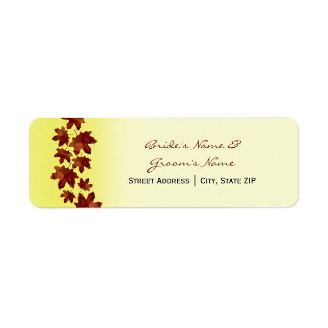 Hochzeitadresse-Etikett - Blätter zur Hochzeit im  (Vorne)