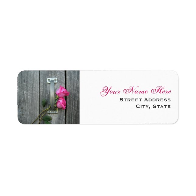 Hochzeitadresse - Hot-Pink-Rose und Stalltür (Vorne)