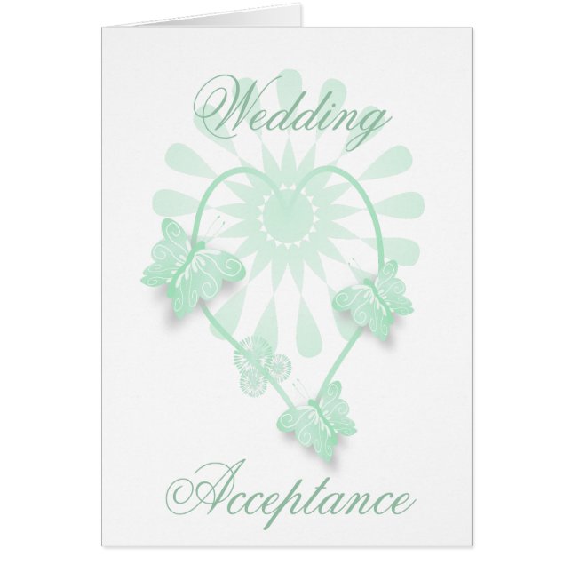 Hochzeitakzeptenkarte Schmetterlingshörer (Vorne)