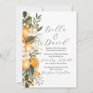 Hochzeitblumen Fruchtorangen-Zeremonie Einladung