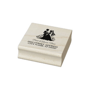 Hochzeitbride Groom Party Rücksendeadresse Gummistempel
