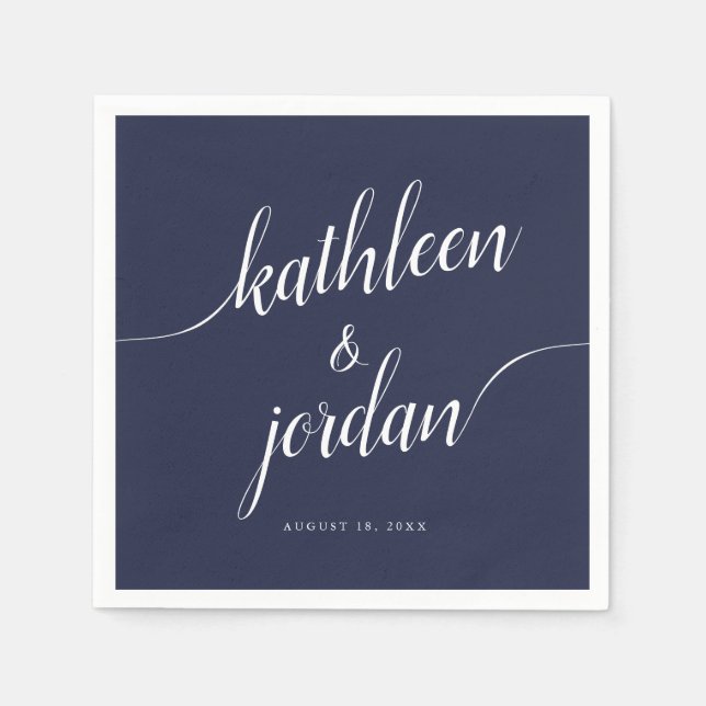 Hochzeitbride und handgeschriebene Kalligraphie Serviette (Vorderseite)