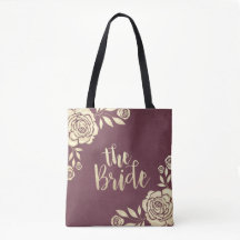 Hochzeitbrides Moderne Chic Gold Rose Burgundy Red
