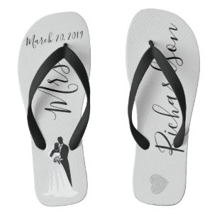 Hochzeitbrücke Flip Flops Personalisierter Datumsn