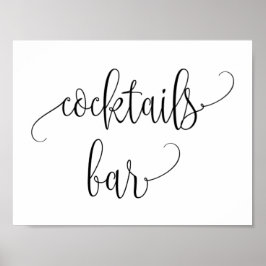 Hochzeitcocktails Bar Sign Poster