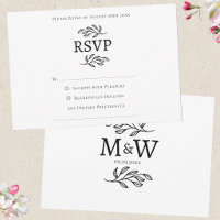 Hochzeitcouple Simple Monogram Initials Minimalist