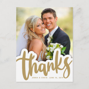 HochzeitDanke Handgeschriebenes Design über Foto Postkarte