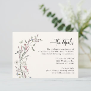 Hochzeitdetails-Einschlusskarte im Pastell-Look Begleitkarte